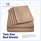 Ensemble de draps 7 pièces en microfibre brossée douce pour lit king size - 4 taies d'oreiller