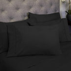 Ensemble de draps 7 pièces en microfibre brossée douce pour lit king size - 4 taies d'oreiller