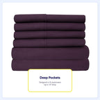 Ensemble de draps 7 pièces en microfibre brossée douce pour lit king size - 4 taies d'oreiller
