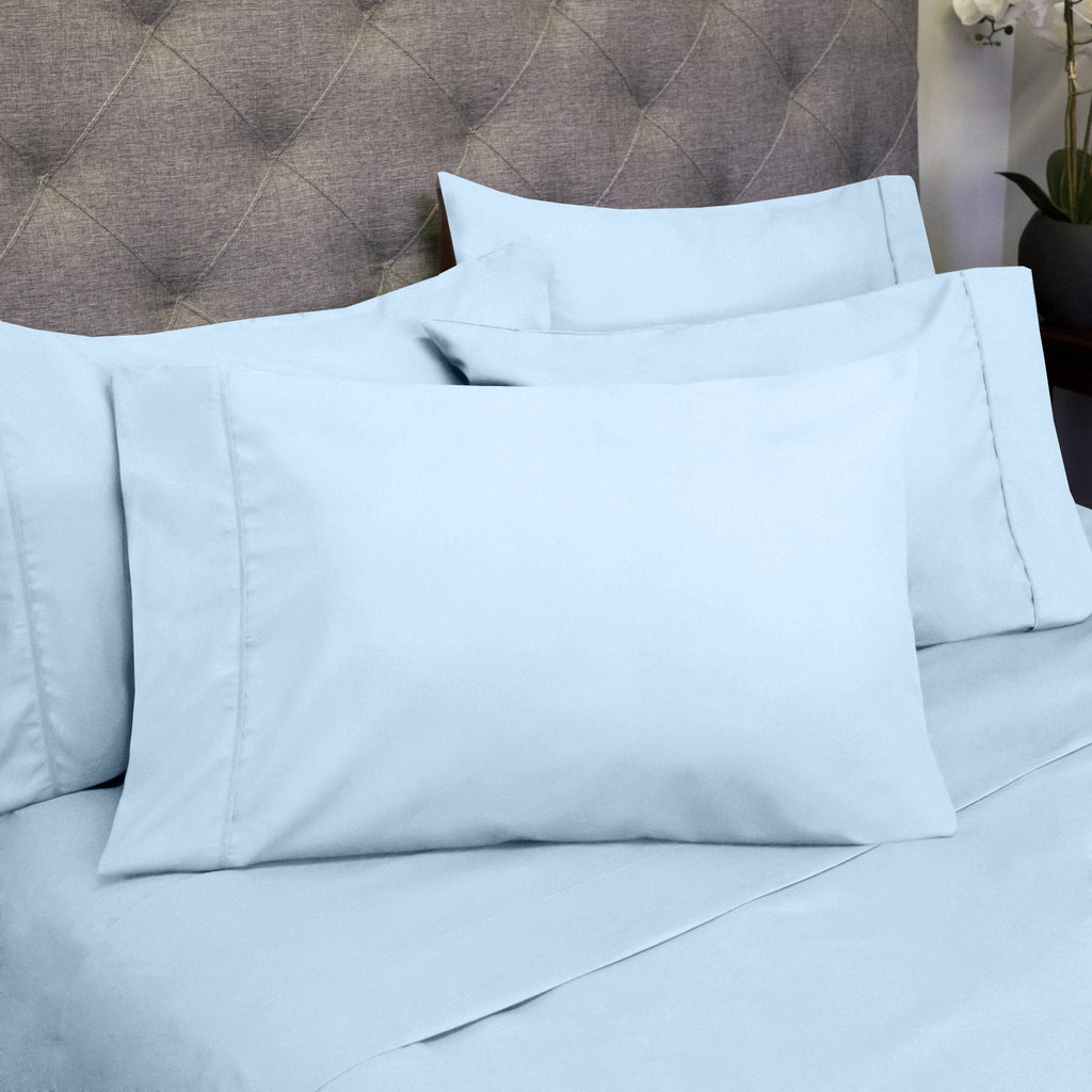 Ensemble de draps 7 pièces en microfibre brossée douce pour lit king size - 4 taies d'oreiller