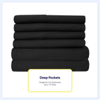Ensemble de draps 7 pièces en microfibre brossée douce pour lit king size - 4 taies d'oreiller