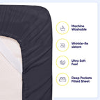 Ensemble de draps 7 pièces en microfibre brossée douce pour lit king size - 4 taies d'oreiller