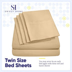Ensemble de draps 7 pièces en microfibre brossée douce pour lit king size - 4 taies d'oreiller