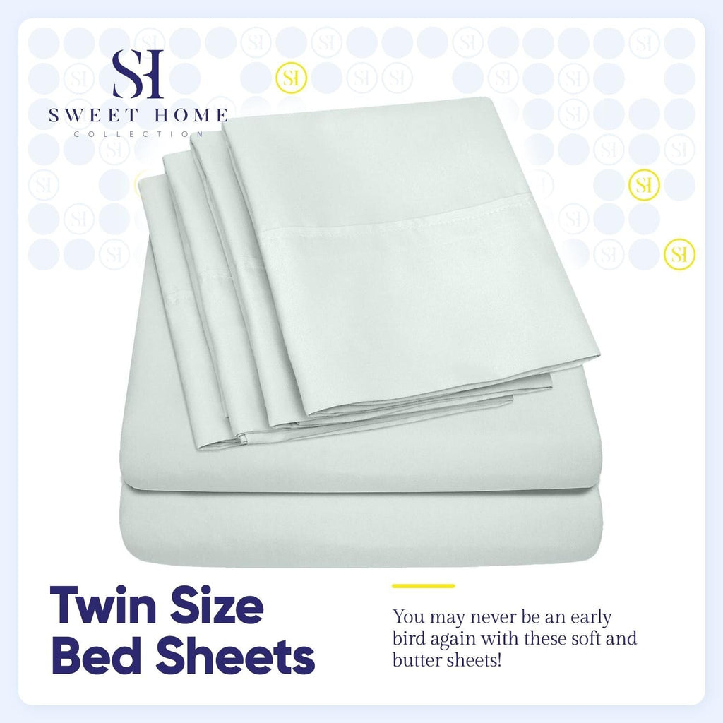 Ensemble de draps 7 pièces en microfibre brossée douce pour lit king size - 4 taies d'oreiller