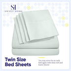 Ensemble de draps 7 pièces en microfibre brossée douce pour lit king size - 4 taies d'oreiller