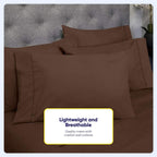 Ensemble de draps 7 pièces en microfibre brossée douce pour lit king size - 4 taies d'oreiller