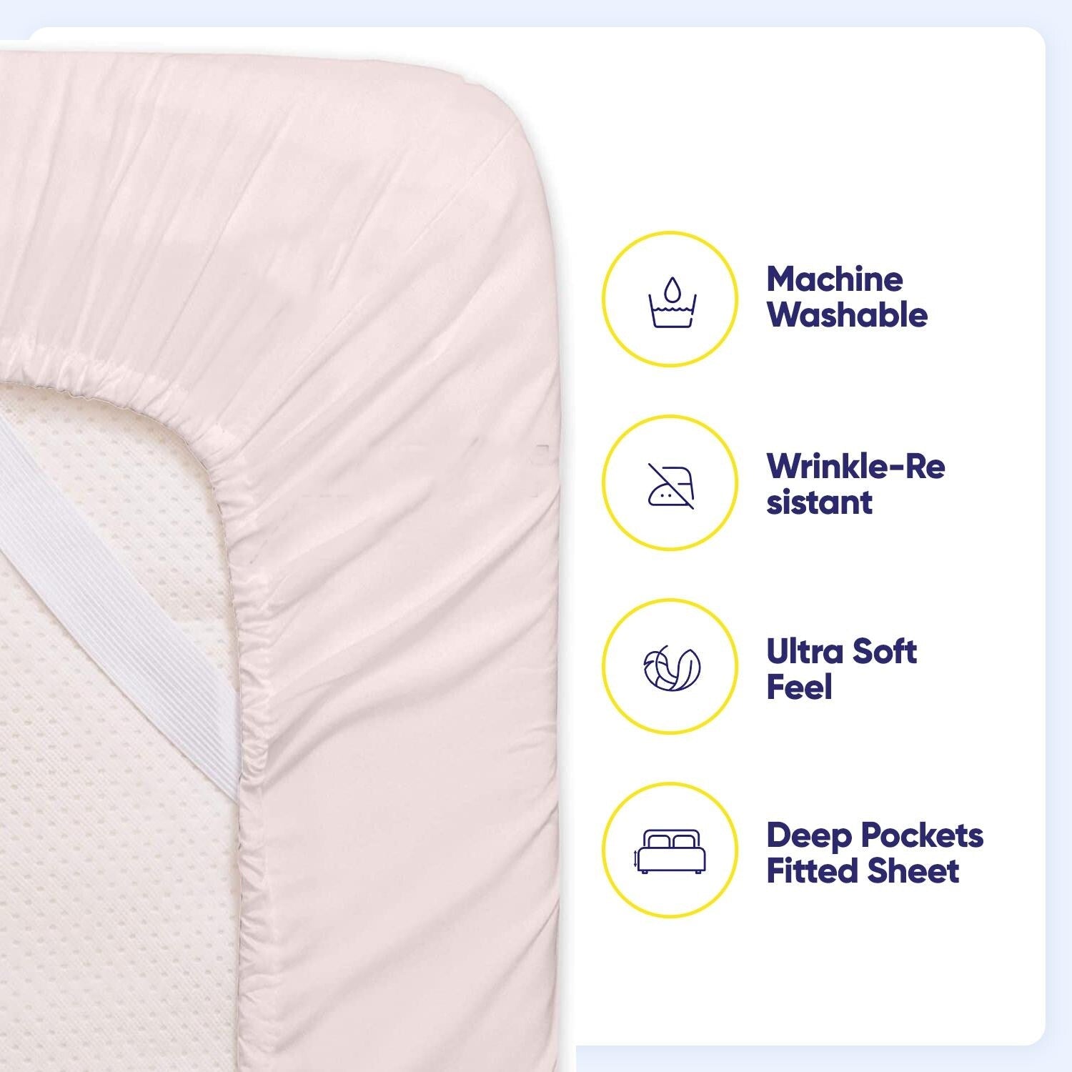 Ensemble de draps 7 pièces en microfibre brossée douce pour lit king size - 4 taies d'oreiller