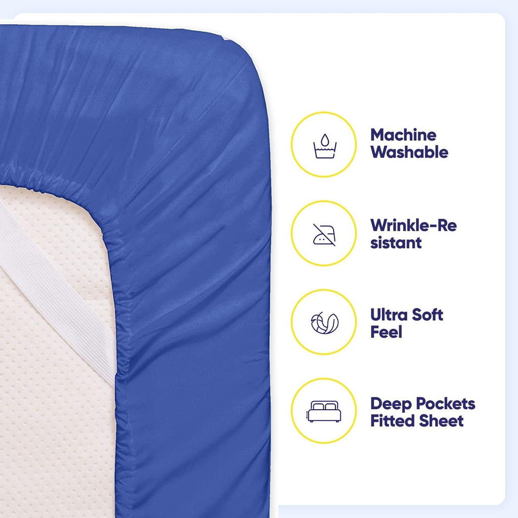 Ensemble de draps 7 pièces en microfibre brossée douce pour lit king size - 4 taies d'oreiller