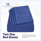 Ensemble de draps 7 pièces en microfibre brossée douce pour lit king size - 4 taies d'oreiller