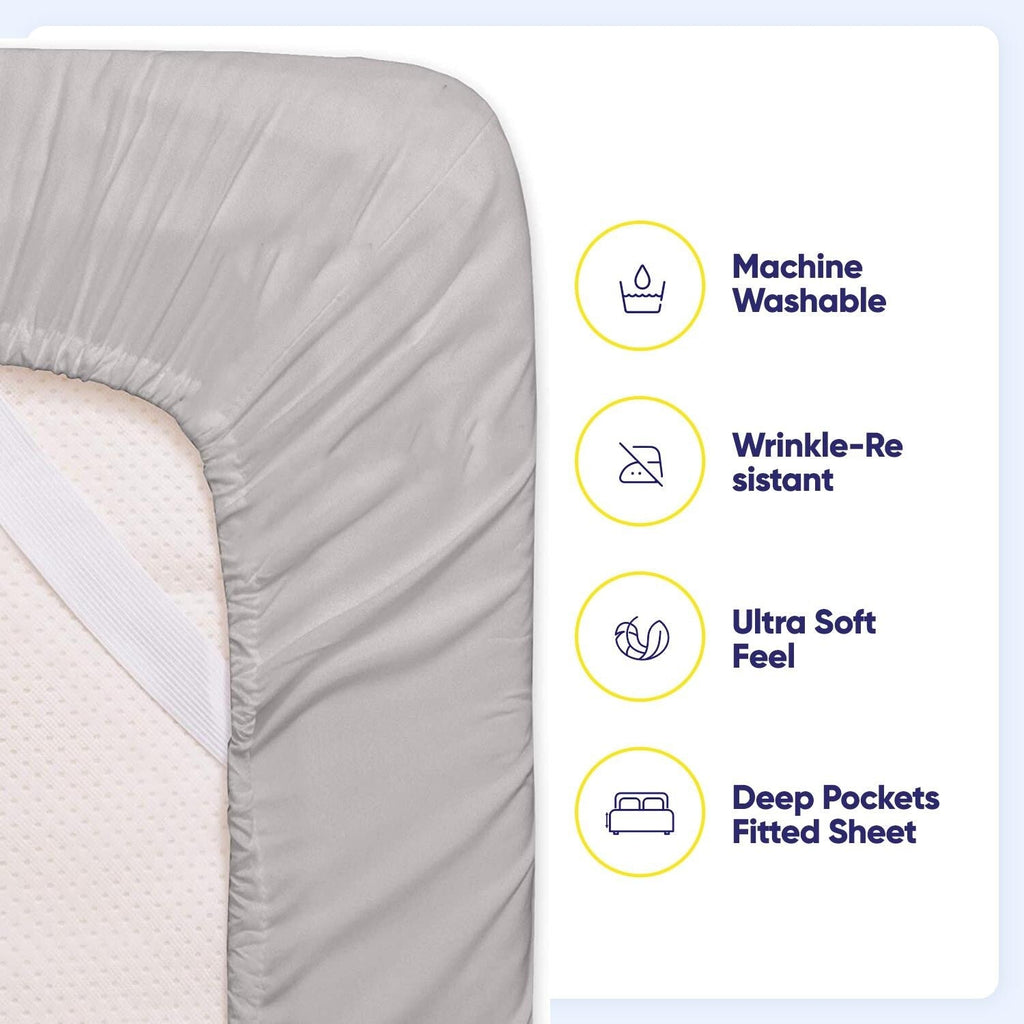 Ensemble de draps 7 pièces en microfibre brossée douce pour lit king size - 4 taies d'oreiller