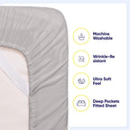 Ensemble de draps 7 pièces en microfibre brossée douce pour lit king size - 4 taies d'oreiller