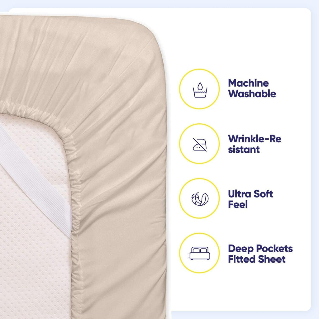 Ensemble de draps 7 pièces en microfibre brossée douce pour lit king size - 4 taies d'oreiller