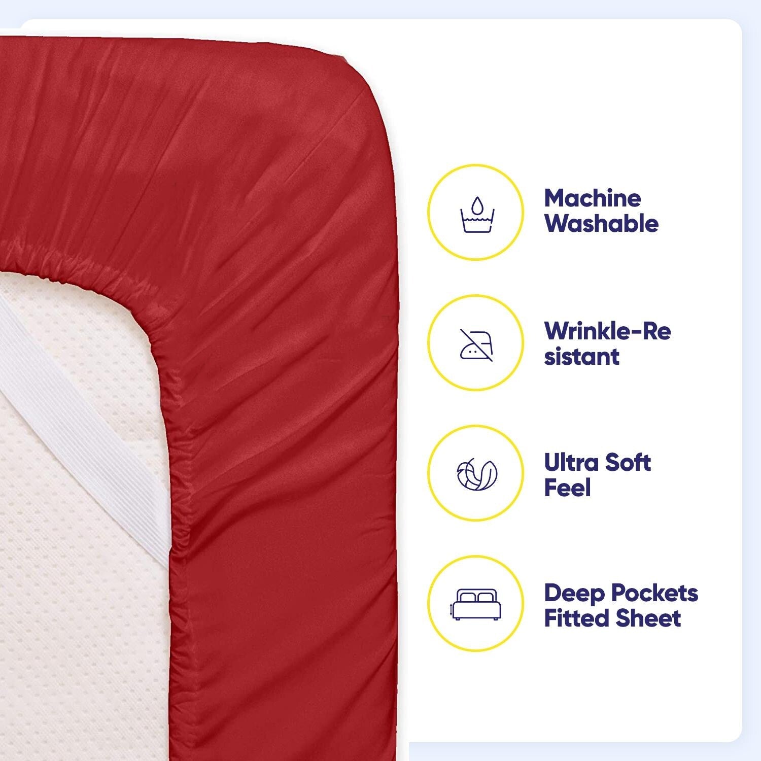 Ensemble de draps 7 pièces en microfibre brossée douce pour lit king size - 4 taies d'oreiller