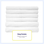 Ensemble de draps 7 pièces en microfibre brossée douce pour lit king size - 4 taies d'oreiller
