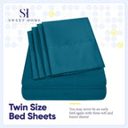 Ensemble de draps 7 pièces en microfibre brossée douce pour lit king size - 4 taies d'oreiller