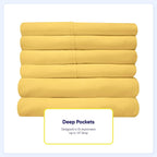 Ensemble de draps 7 pièces en microfibre brossée douce pour lit king size - 4 taies d'oreiller