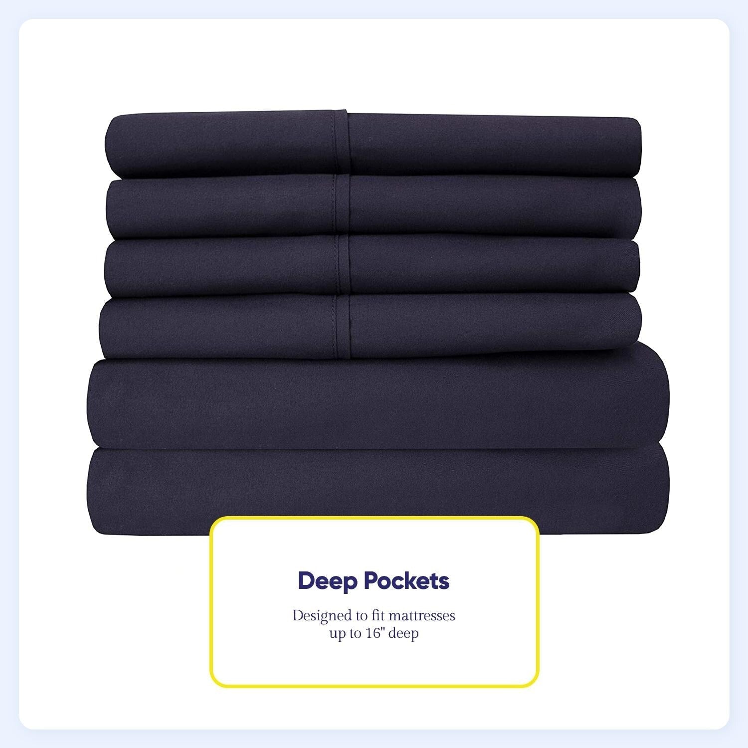 Ensemble de draps 7 pièces en microfibre brossée douce pour lit king size - 4 taies d'oreiller