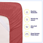 Ensemble de draps 7 pièces en microfibre brossée douce pour lit king size - 4 taies d'oreiller