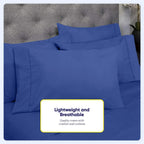 Ensemble de draps 7 pièces en microfibre brossée douce pour lit king size - 4 taies d'oreiller