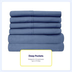 Ensemble de draps 7 pièces en microfibre brossée douce pour lit king size - 4 taies d'oreiller