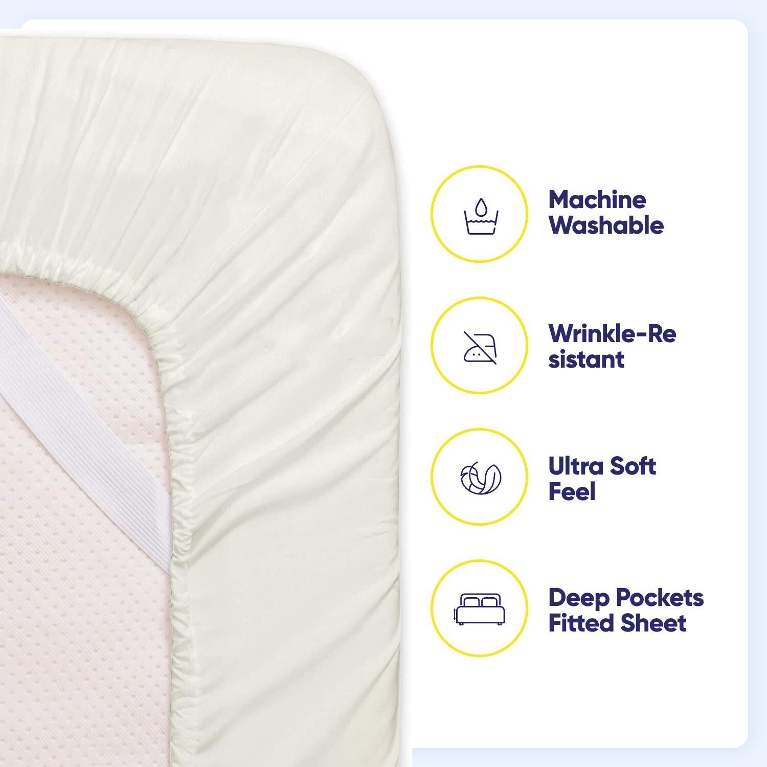 Ensemble de draps 7 pièces en microfibre brossée douce pour lit king size - 4 taies d'oreiller
