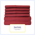 Ensemble de draps 7 pièces en microfibre brossée douce pour lit king size - 4 taies d'oreiller