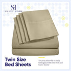Ensemble de draps 7 pièces en microfibre brossée douce pour lit king size - 4 taies d'oreiller