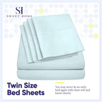 Ensemble de draps 7 pièces en microfibre brossée douce pour lit king size - 4 taies d'oreiller