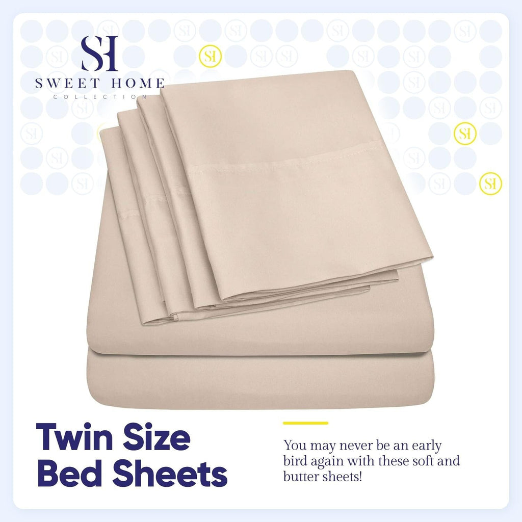 Ensemble de draps 7 pièces en microfibre brossée douce pour lit king size - 4 taies d'oreiller