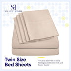 Ensemble de draps 7 pièces en microfibre brossée douce pour lit king size - 4 taies d'oreiller