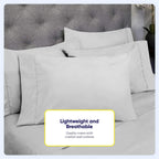 Ensemble de draps 7 pièces en microfibre brossée douce pour lit king size - 4 taies d'oreiller