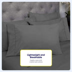 Ensemble de draps 7 pièces en microfibre brossée douce pour lit king size - 4 taies d'oreiller