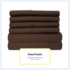 Ensemble de draps 7 pièces en microfibre brossée douce pour lit king size - 4 taies d'oreiller