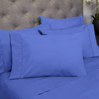 Ensemble de draps 7 pièces en microfibre brossée douce pour lit king size - 4 taies d'oreiller