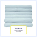 Ensemble de draps 7 pièces en microfibre brossée douce pour lit king size - 4 taies d'oreiller