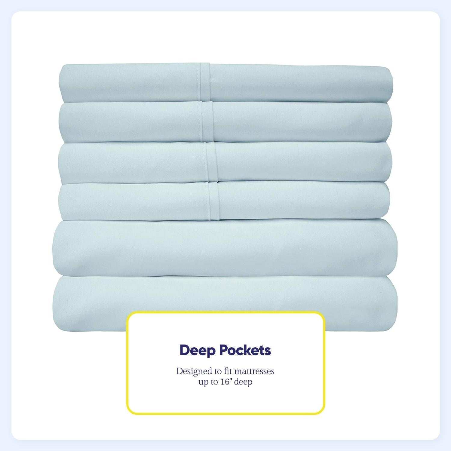 Ensemble de draps 7 pièces en microfibre brossée douce pour lit king size - 4 taies d'oreiller