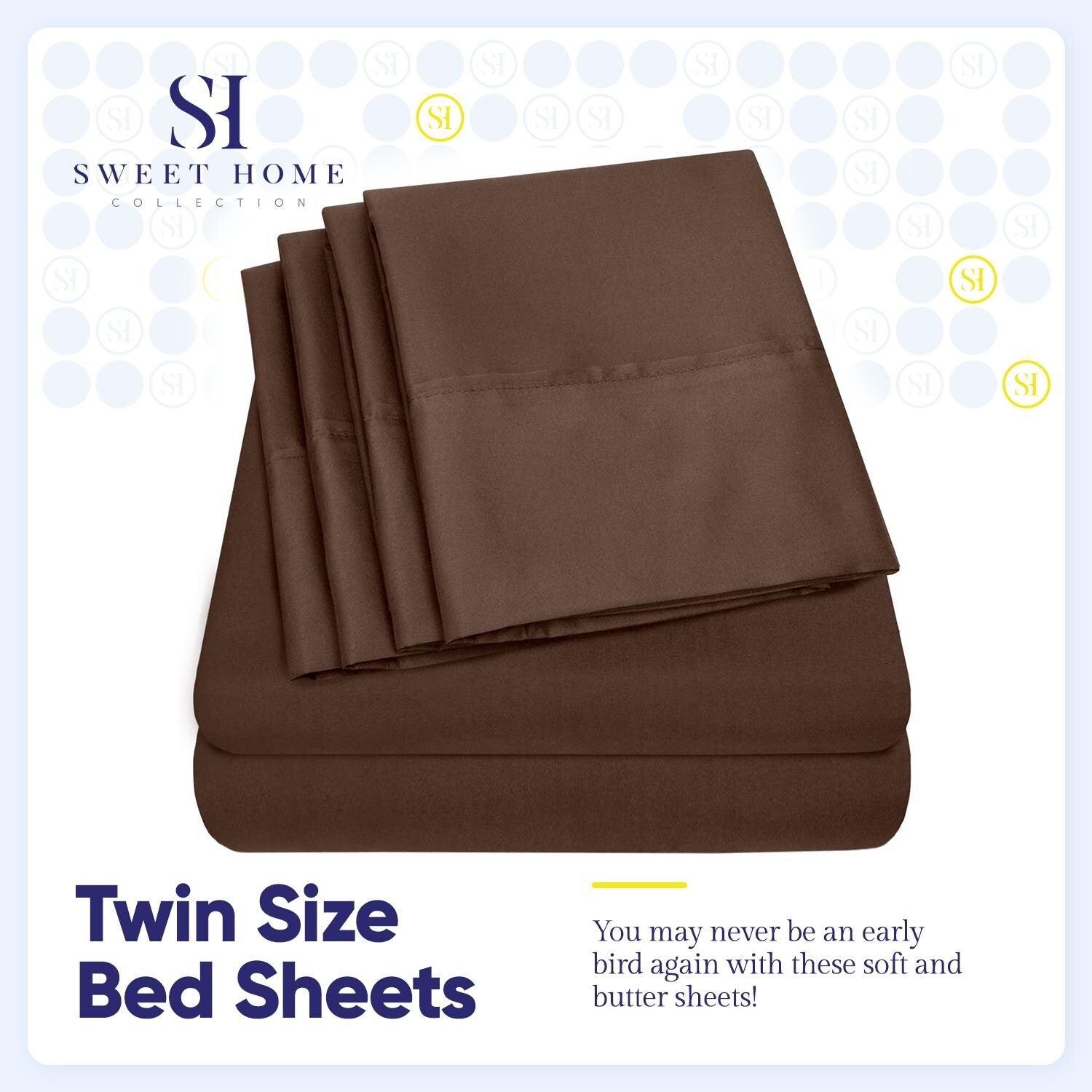 Ensemble de draps 7 pièces en microfibre brossée douce pour lit king size - 4 taies d'oreiller