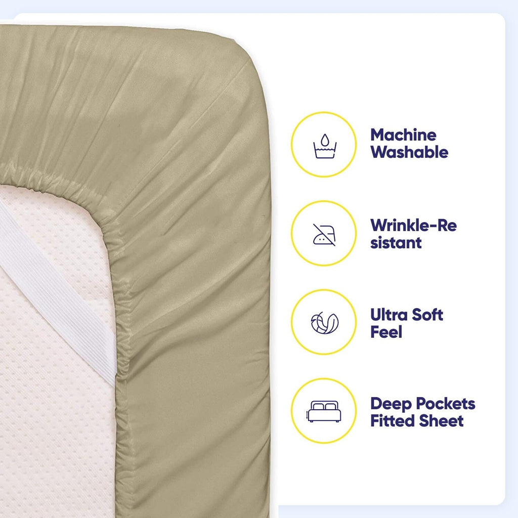 Ensemble de draps 7 pièces en microfibre brossée douce pour lit king size - 4 taies d'oreiller