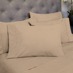Ensemble de draps 7 pièces en microfibre brossée douce pour lit king size - 4 taies d'oreiller