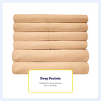 Ensemble de draps 7 pièces en microfibre brossée douce pour lit king size - 4 taies d'oreiller