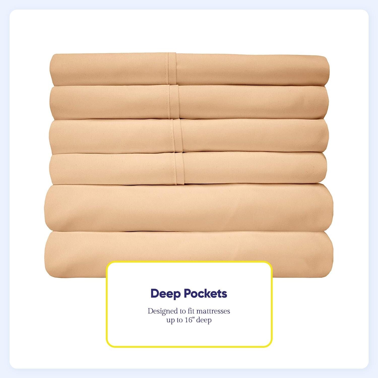 Ensemble de draps 7 pièces en microfibre brossée douce pour lit king size - 4 taies d'oreiller