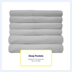 Ensemble de draps 7 pièces en microfibre brossée douce pour lit king size - 4 taies d'oreiller