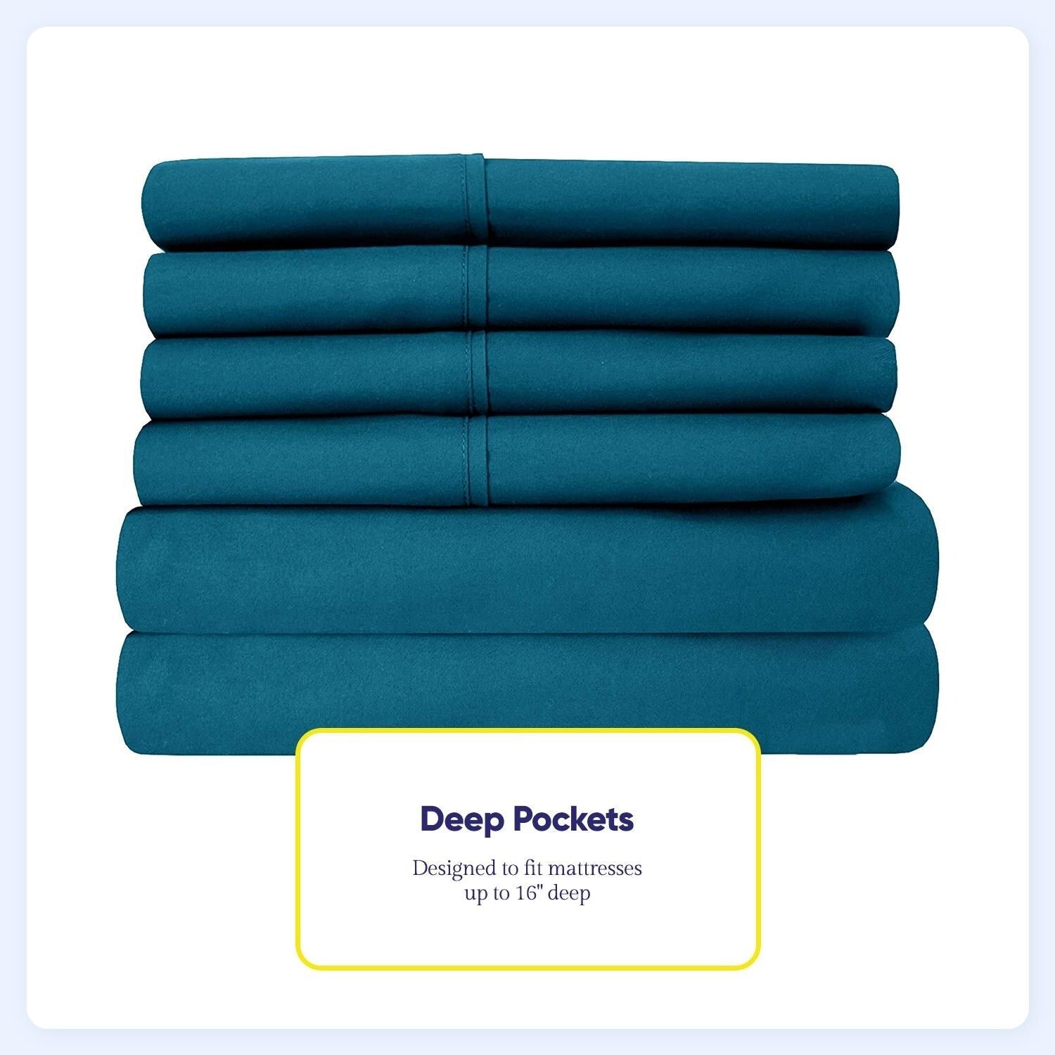 Ensemble de draps 7 pièces en microfibre brossée douce pour lit king size - 4 taies d'oreiller