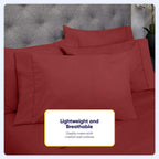 Ensemble de draps 7 pièces en microfibre brossée douce pour lit king size - 4 taies d'oreiller