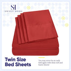 Ensemble de draps 7 pièces en microfibre brossée douce pour lit king size - 4 taies d'oreiller