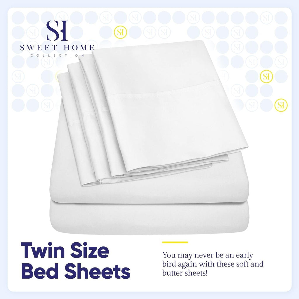 Ensemble de draps 7 pièces en microfibre brossée douce pour lit king size - 4 taies d'oreiller