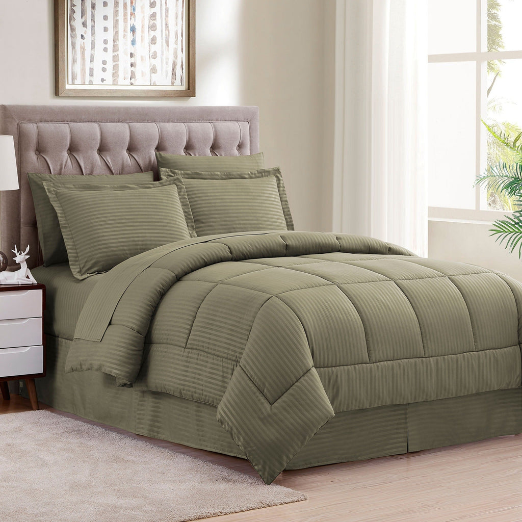Parure de lit alternative 8 pièces en tissu doux Dobby avec draps
