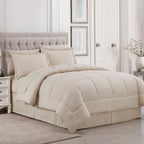 Parure de lit alternative 8 pièces en tissu doux Dobby avec draps