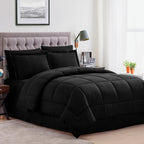 Parure de lit alternative 8 pièces en tissu doux Dobby avec draps