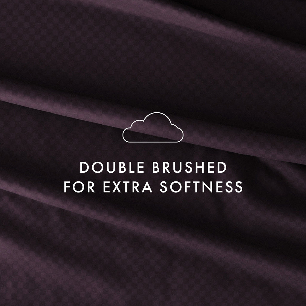 Ensemble de draps à poche profonde Soft Essentials doublement brossé à carreaux gaufrés, 4 pièces